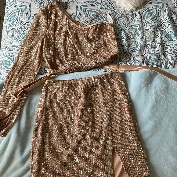 two piece rose gold dress Homecoming Dress Two Piece Rose Gold Dress Shop Piece Rose Gold Prom Dress Hot Sale